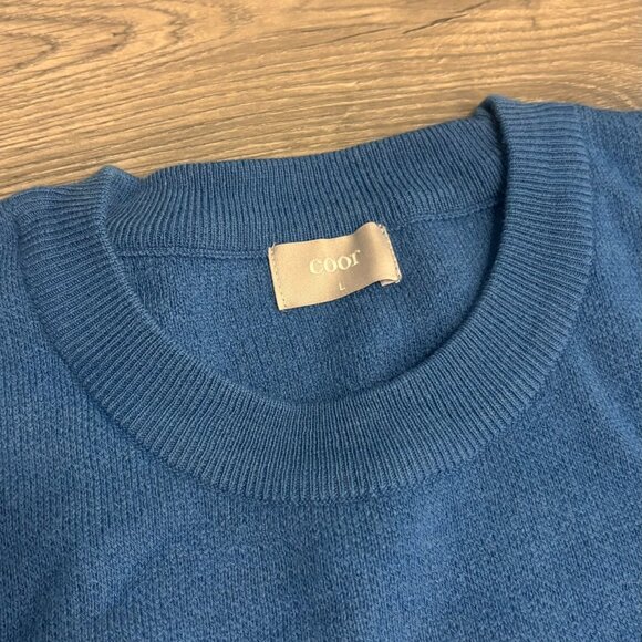 COOR Blue Wool Crewneck Sweater (Made in Korea) - Picture 3 of 4